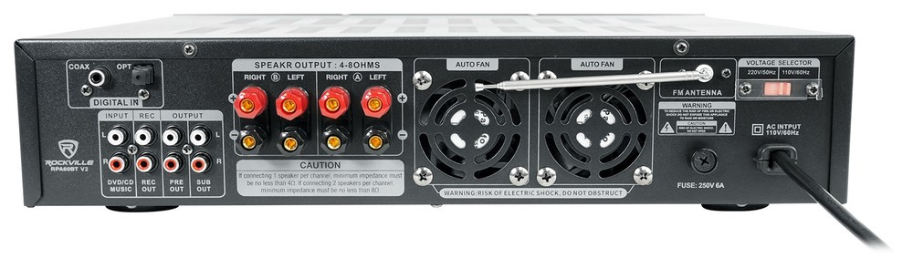 Home Theater Bluetooth Receiver+Equalizer EQ+(2) 8" Black Ceiling Speakers