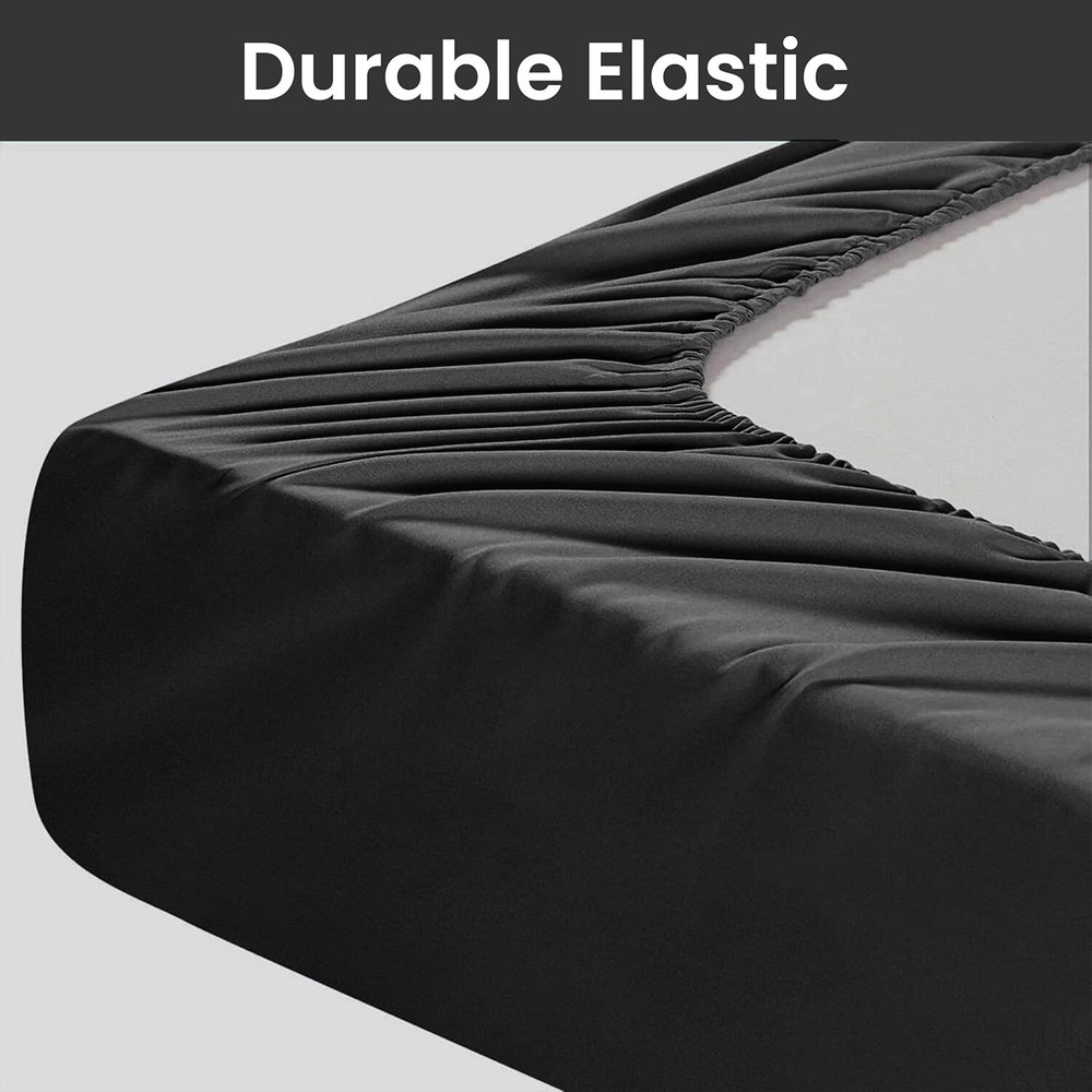 18"- 21" Extra Deep Pocket Fitted Sheet Elastic Corner Straps Soft Bed Sheet Set