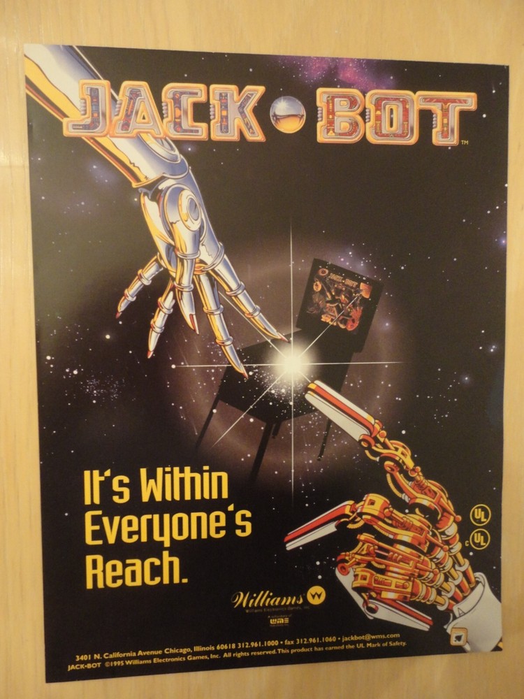 Jack Bot Pinball Flyer Williams Original Brochure