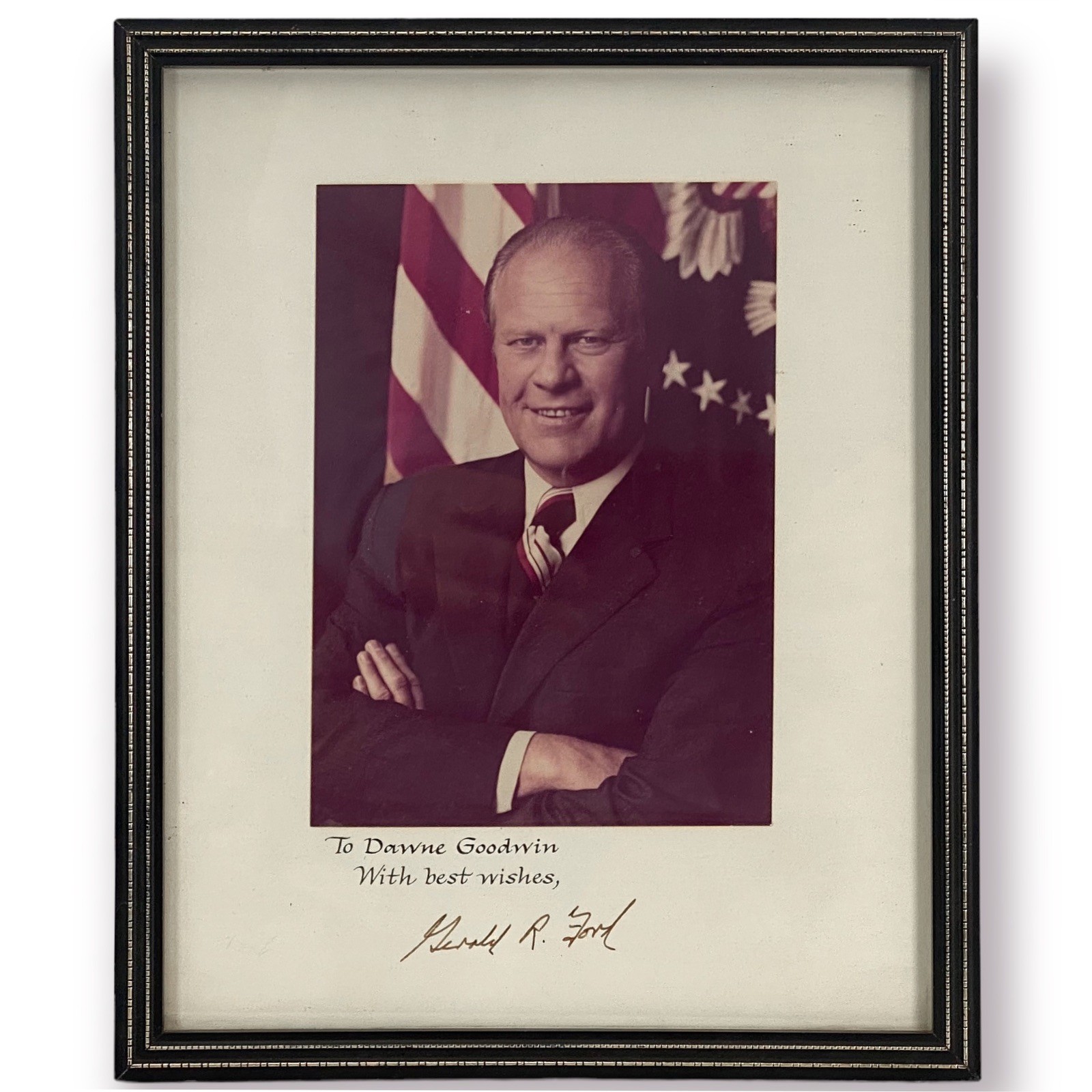 President Gerald Ford Signed Photo Autograph & Letter From White House Framed