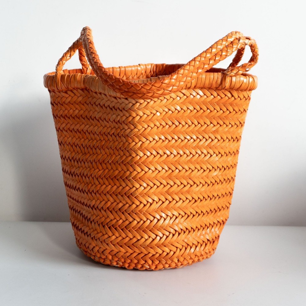 Dragon Diffusion Leather Mesh Totebag Handbag Orange Exc