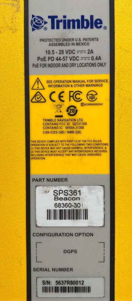 TRIMBLE SPS361 BEACON MODULAR DGPS HEADING AND POSITIONING RECEIVER