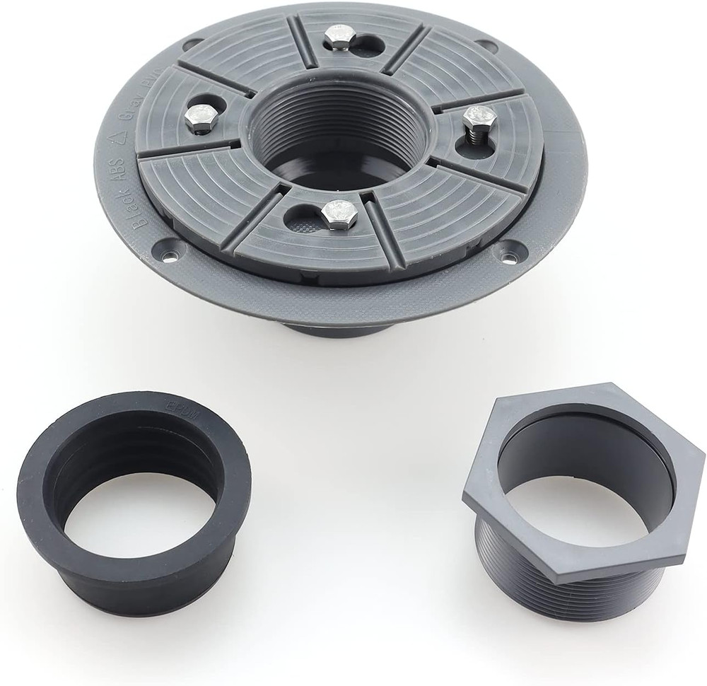 2 Inch Shower Drain Base Kit - PVC Sub Drain with Base Flange, Adaptor, Coupler