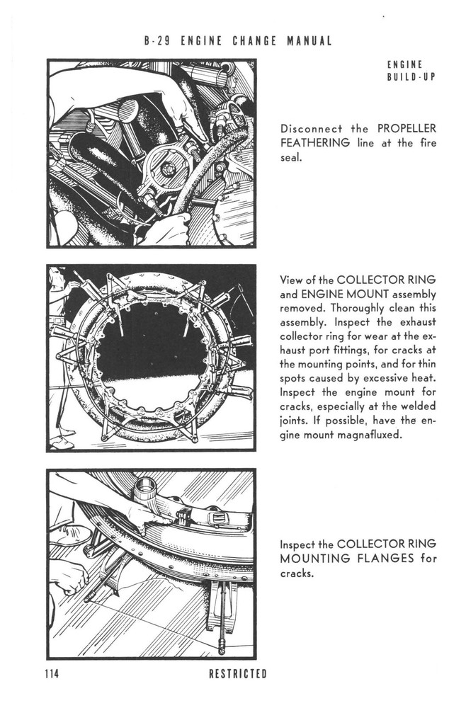 REPRINT WWII B-29 BOEING ENGINE CHANGE MANUAL