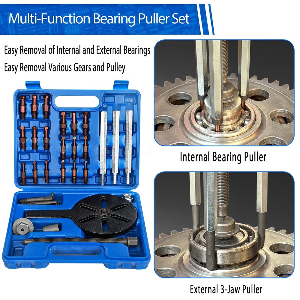 21 in1 Bearing Puller, Bearing Puller Set, Inner Hole Three-Jaw Puller, with ...