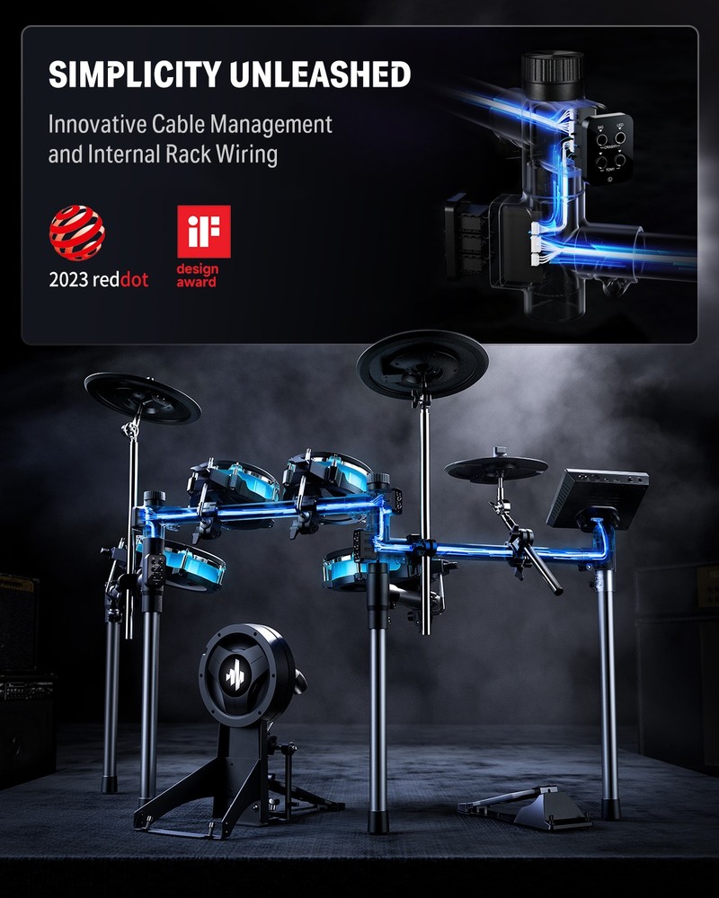 Donner BackBeat Electronic Drum Kit with Touchscreen Customize Drum Pad Colors