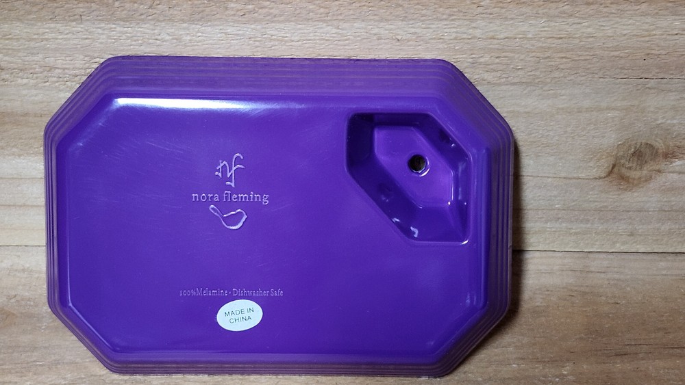 Nora Fleming PURPLE Melamine Dainty Dish - Divided Rectangle NEW