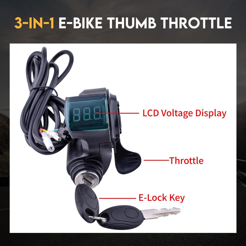 Chokayaky Universal Ebike Throttle with Display elock + throttle + display