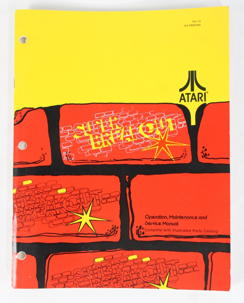 Atari Super Breakout Arcade Game Manual