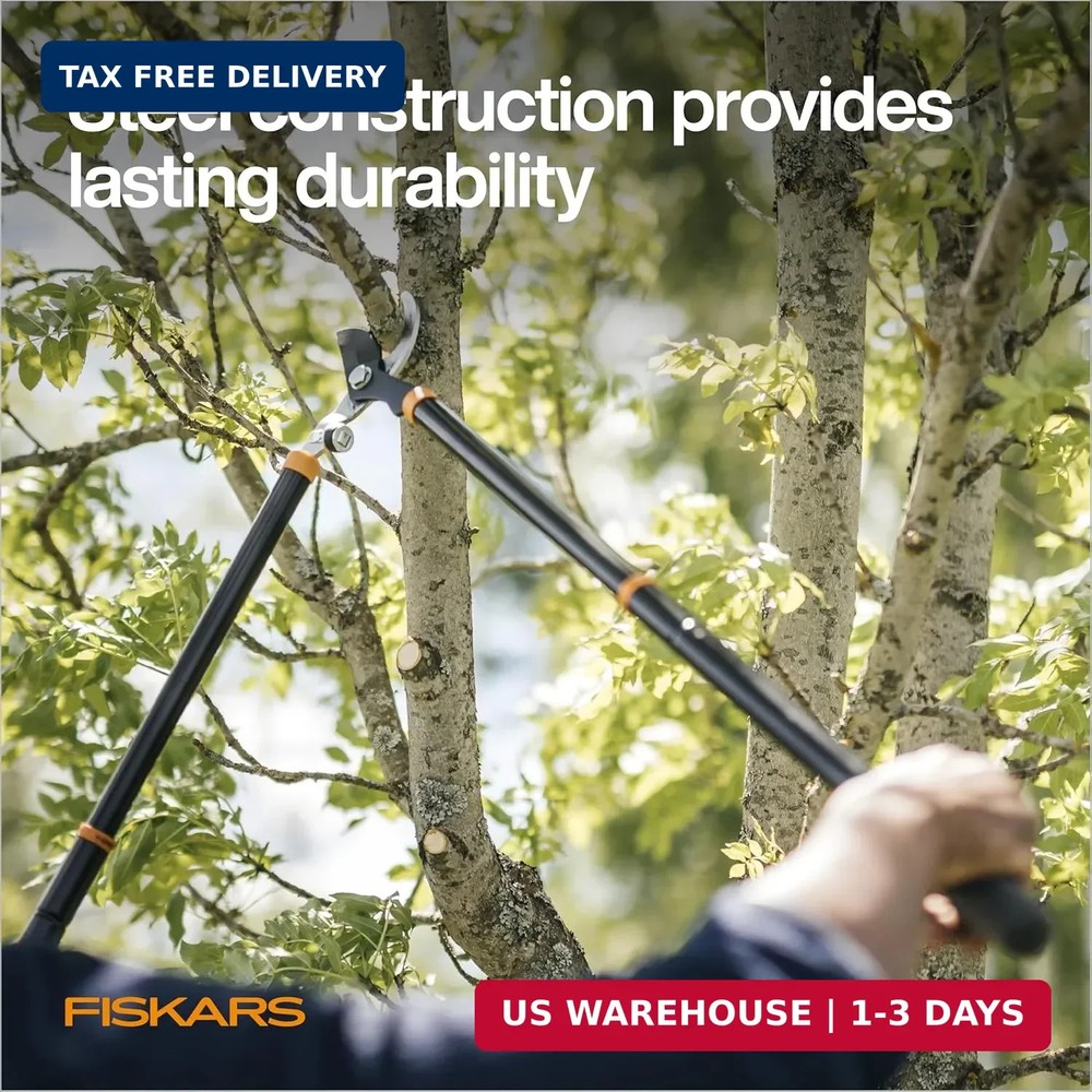Fiskars Loppers for Tree Trimming, Heavy Duty, with Extendable Handle (24.5"-37"