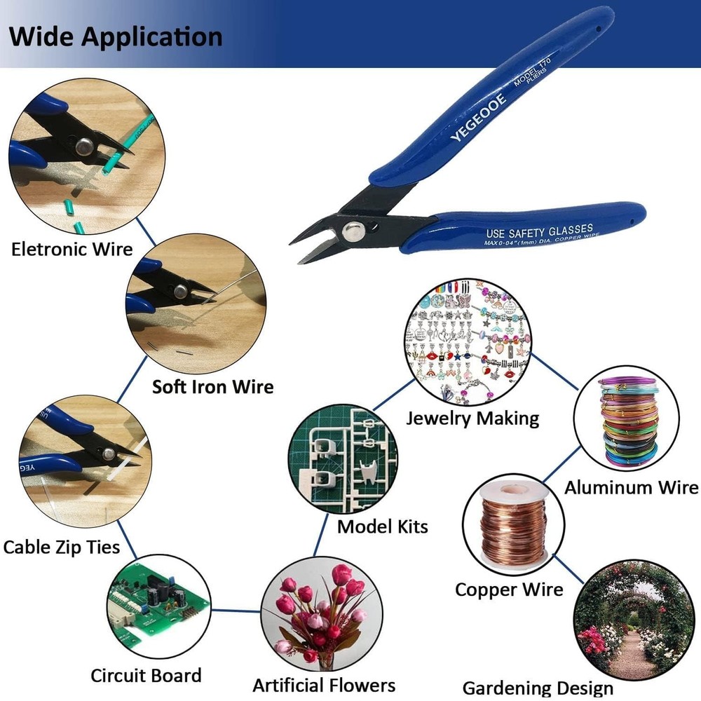 Flush Wire Cutters, 10PACK Flush Cut Pliers, Side Cutters, Diagonal Side Cutt...
