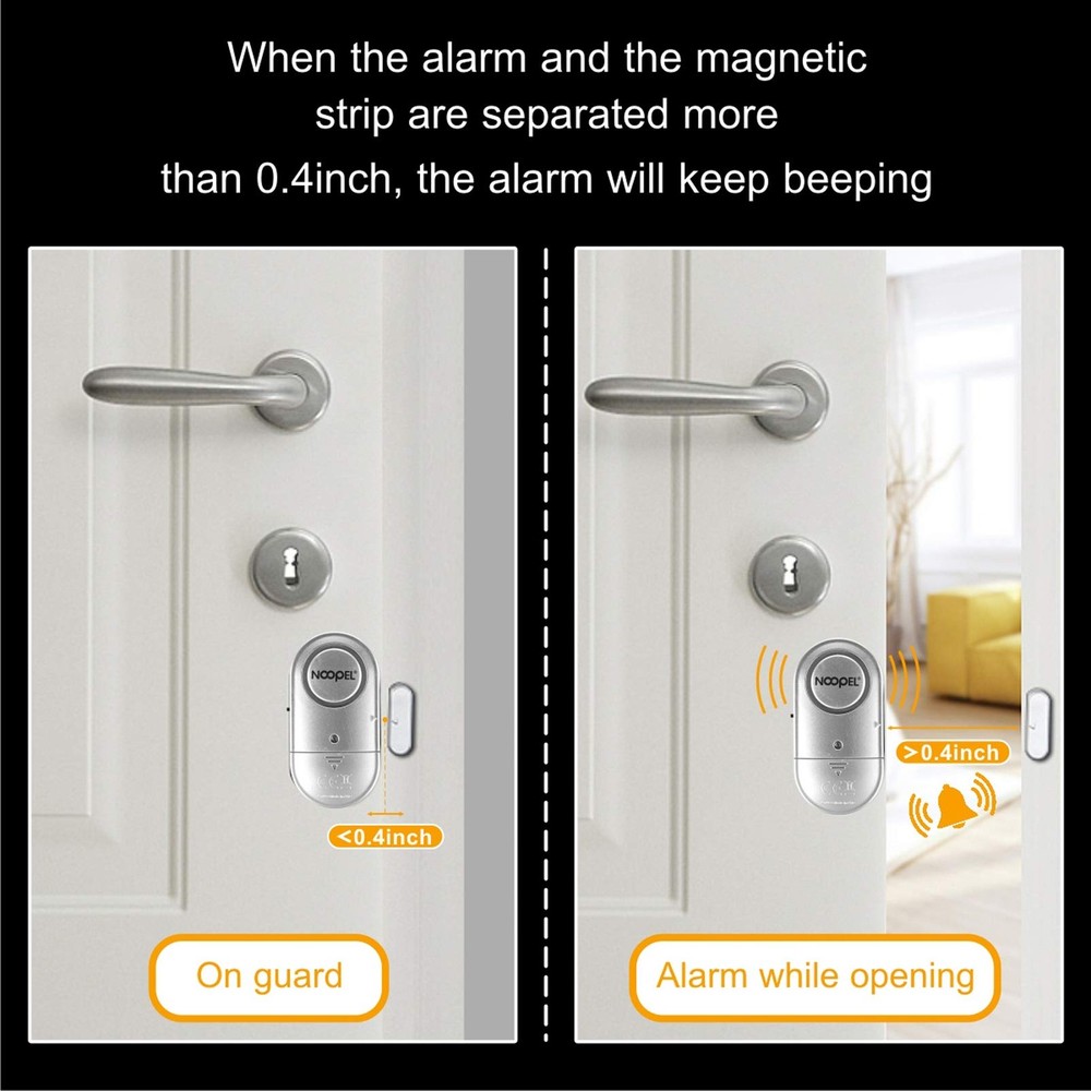 Door Alarms When Opened 2 Pack, New Version with Two Volume Levels, Window Al...