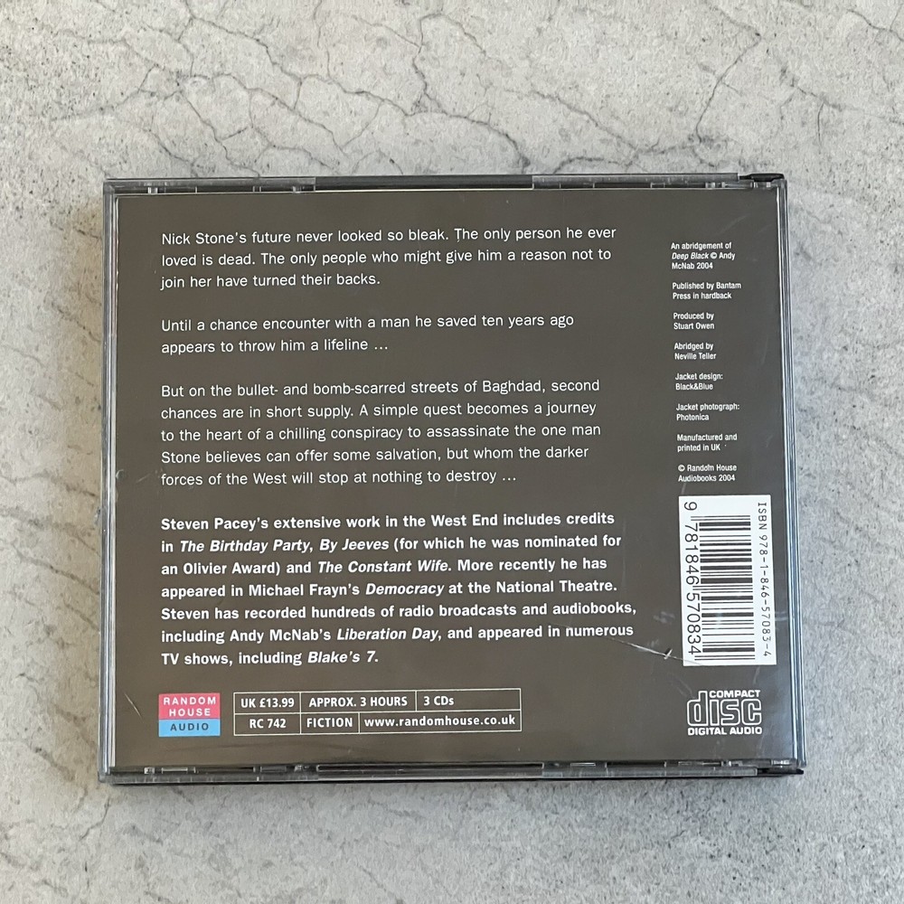 ANDY McNAB | Deep Black | 3xCD Audiobook | Read by Steven Pacey