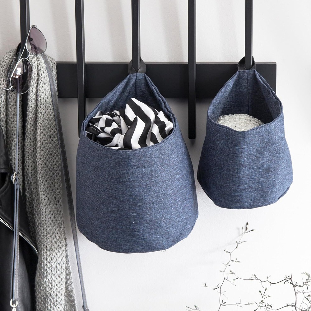 Bigso Soft Hang Around Hanging Storage Basket | Small | Grey