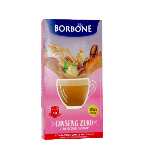 GINSENG ZERO BORBONE COFFEE - 10 COMPATIBLE CAPSULES NESPRESSO 5g