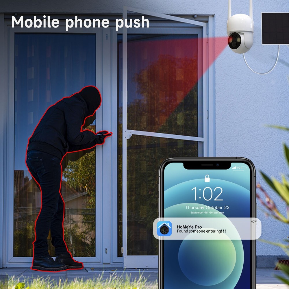 2PCS 4MP Wireless Solar Battery Camera Outdoor WiFi Security Camera Night Vision