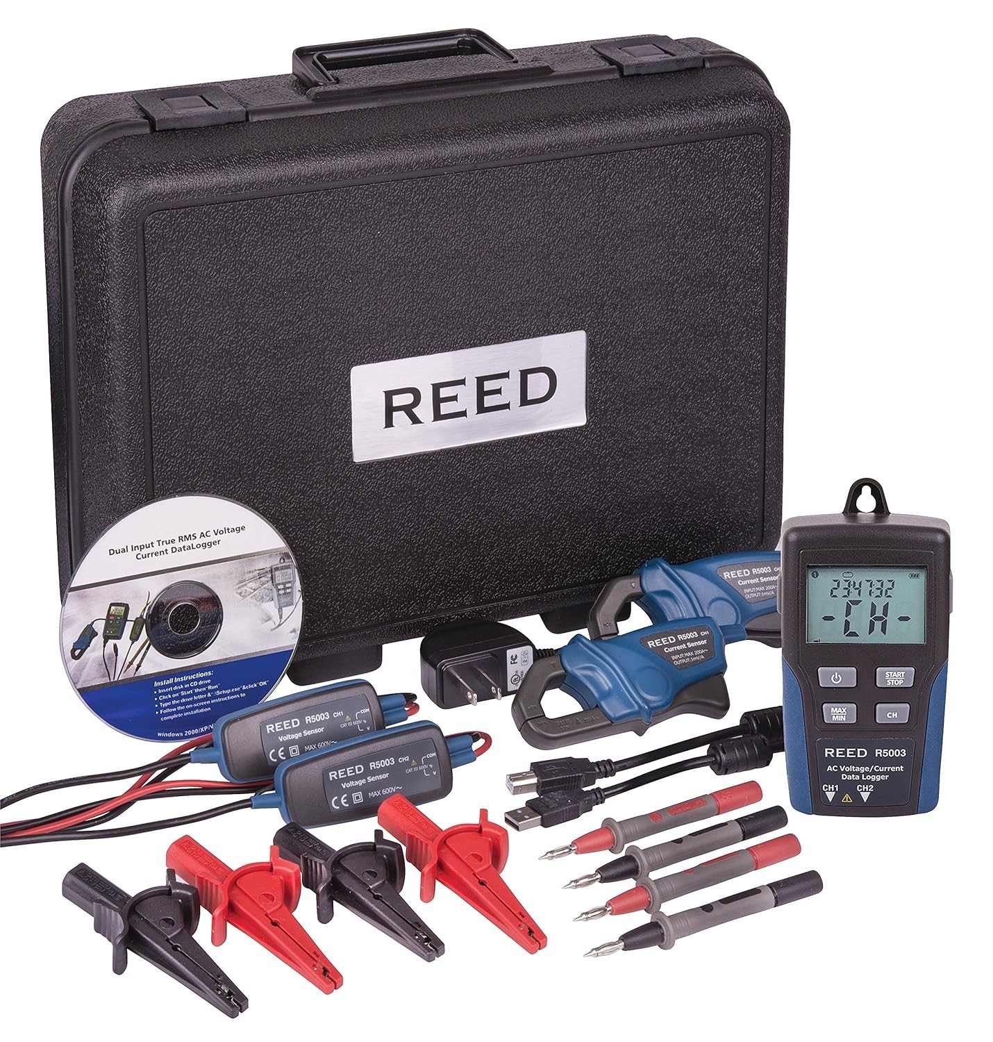 REED INSTRUMENTS R5003 Dual Input True RMS AC Voltage/Current Datalogger