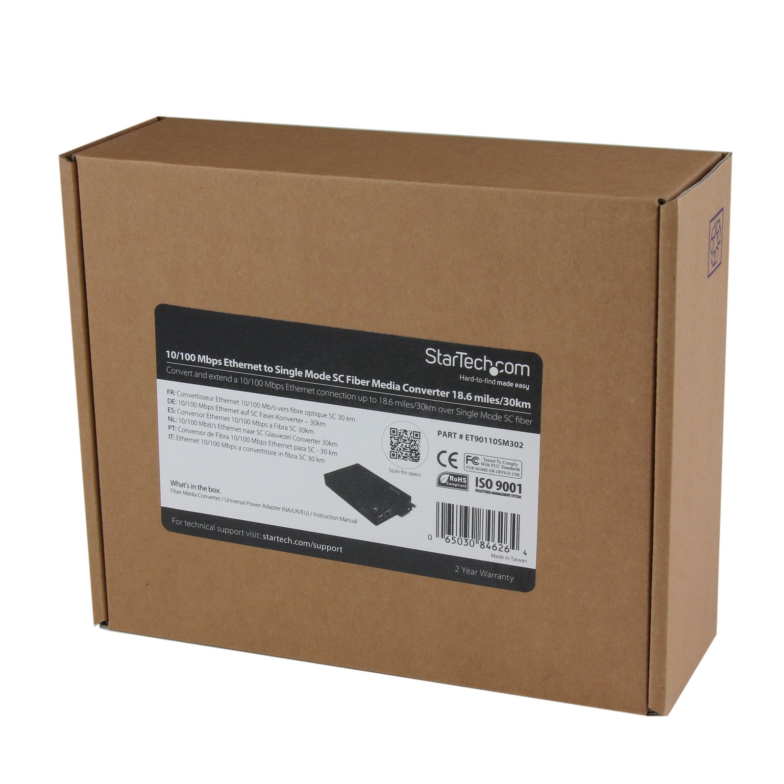 StarTech 10/100 Mbps Single Mode Fiber Media Converter SC 30 km