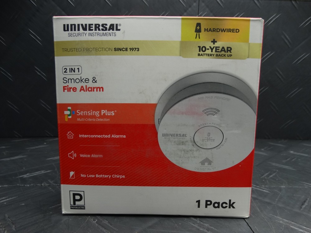 Universal Security Instruments Hardwired & 10-Year Battery Backup Smoke Detector