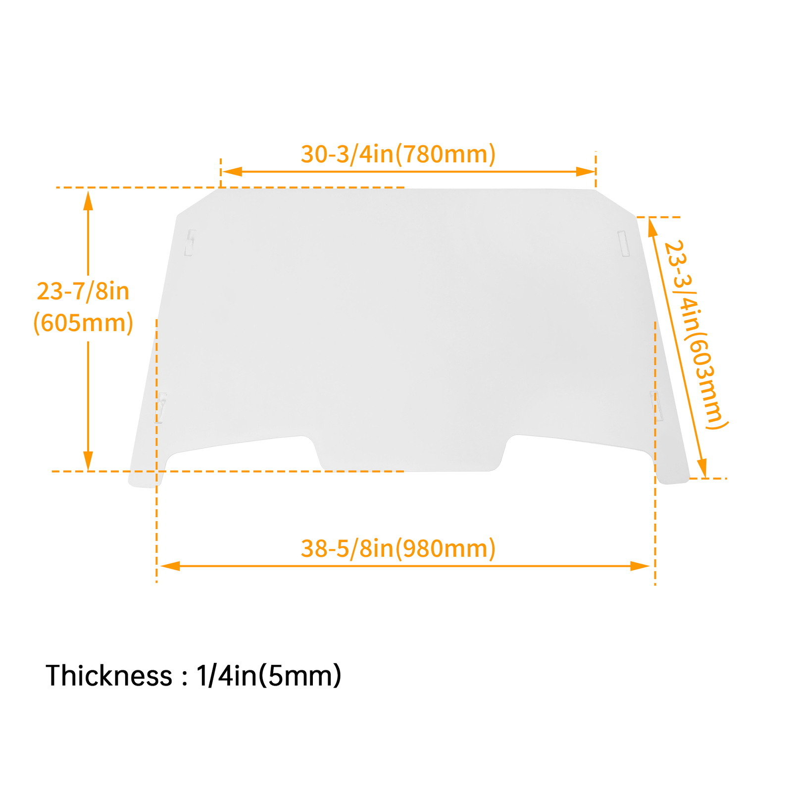 Front Full Windshield Scratch Resistant For 2019-23 Polaris RZR XP 4 1000 Turbo