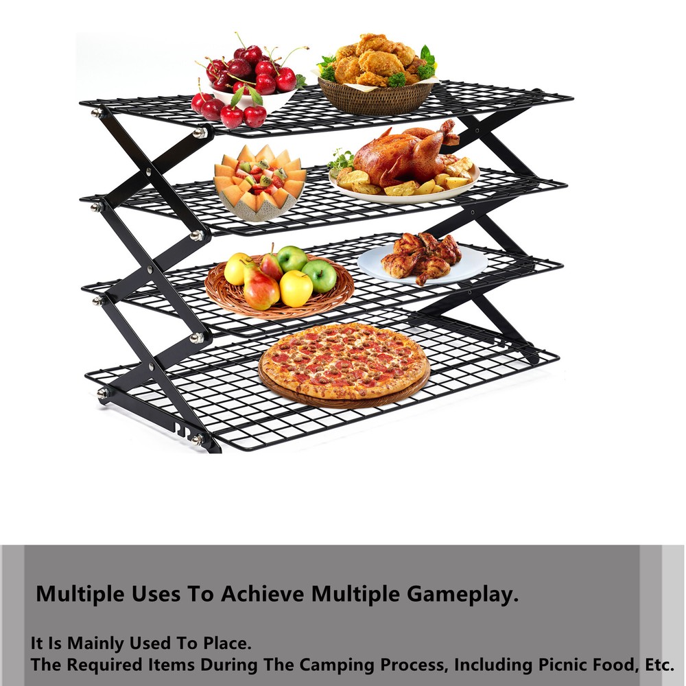 4Tier Stackable Collapsible Cooling Rack Grilling Drying Rack for Cookies Baking