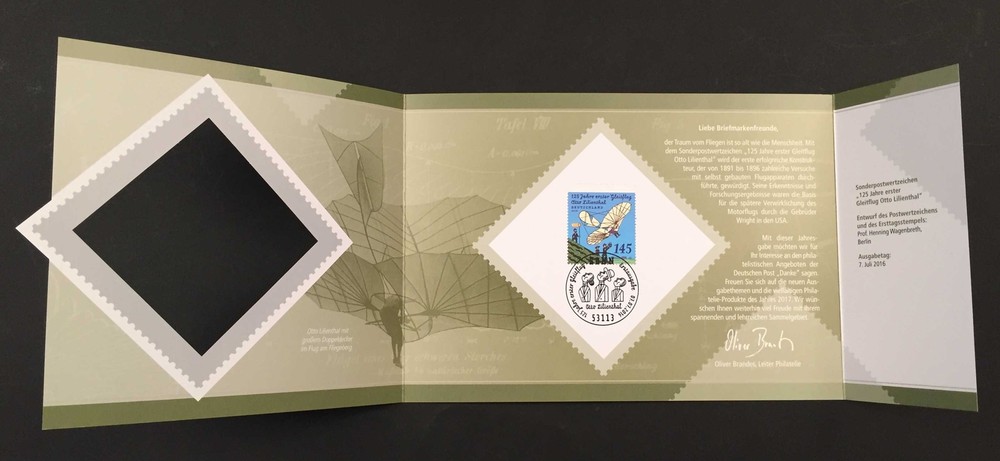 GERMANY FOLDER 2016 AVIATION OTTO LILIENTHAL LUFTFAHRT //u157