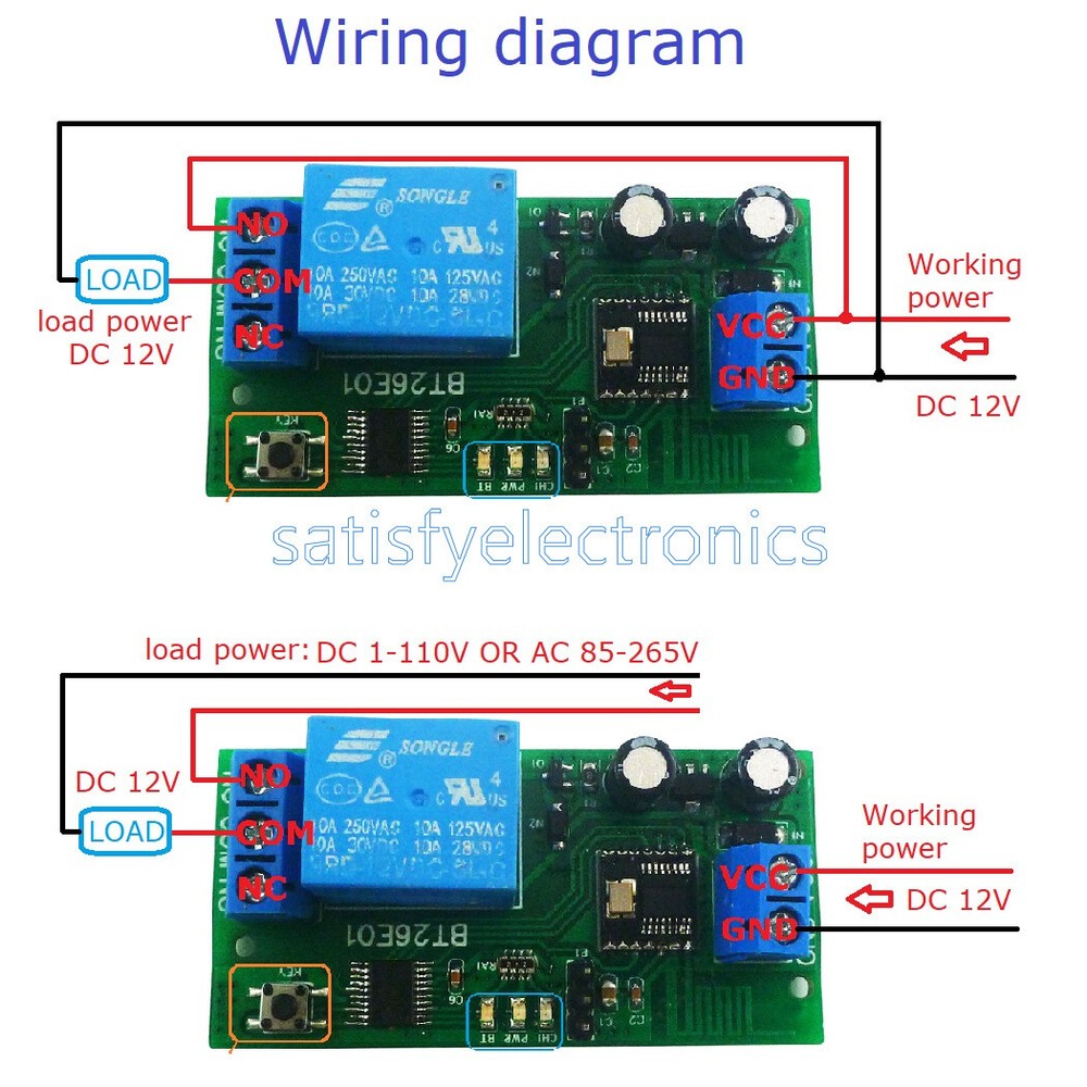 6 Commands DC12V 1 Channel Bluetooth BLE 5.2 Relay Switchc Module Control Board