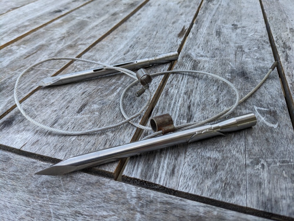 Two Original Alexander 3/8" Cable Speagun Sliptips