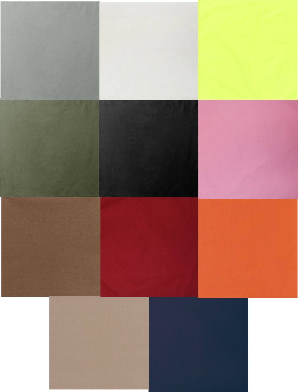 Solid Bandana Plain Cotton Do Rag Headwrap Square Neck Face Cover 22"