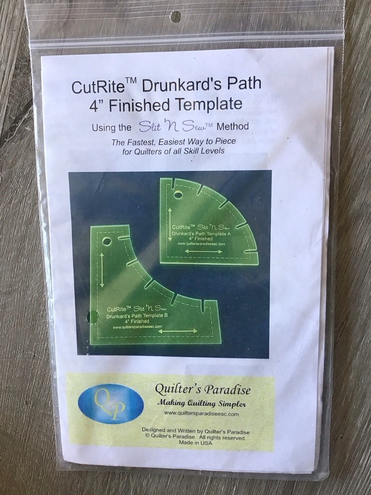CutRite Drunkard’s Path 4” Template For Quilters