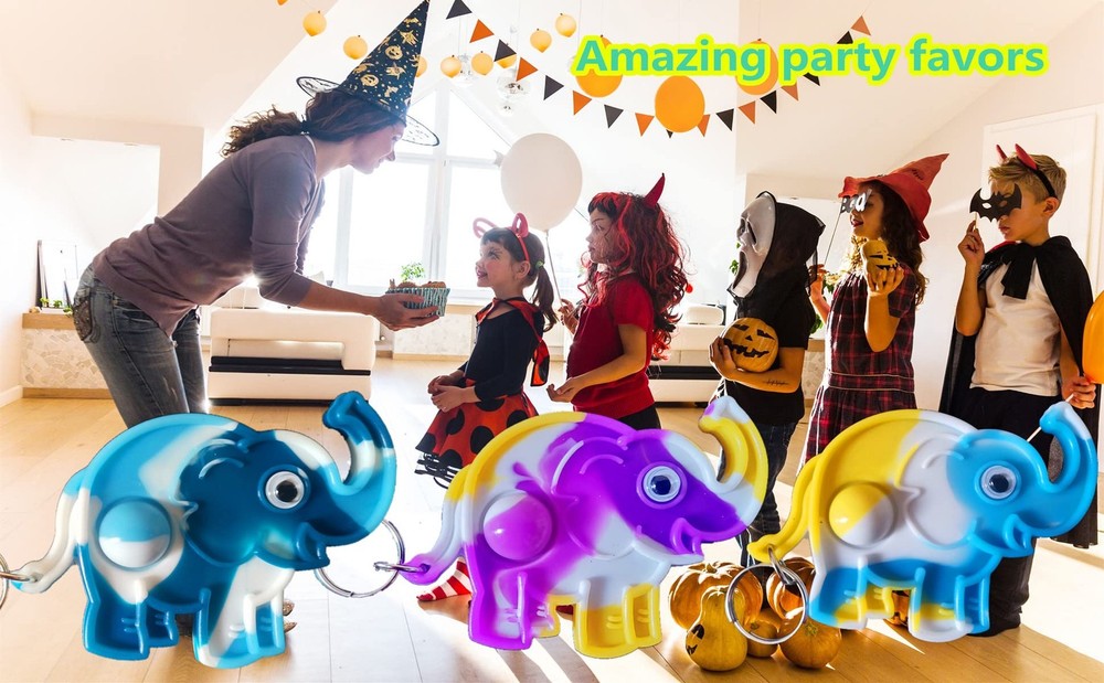 PSDFH 24 Packs Funny Present Unique Mini Elephant Assorted fidgets Bubble...