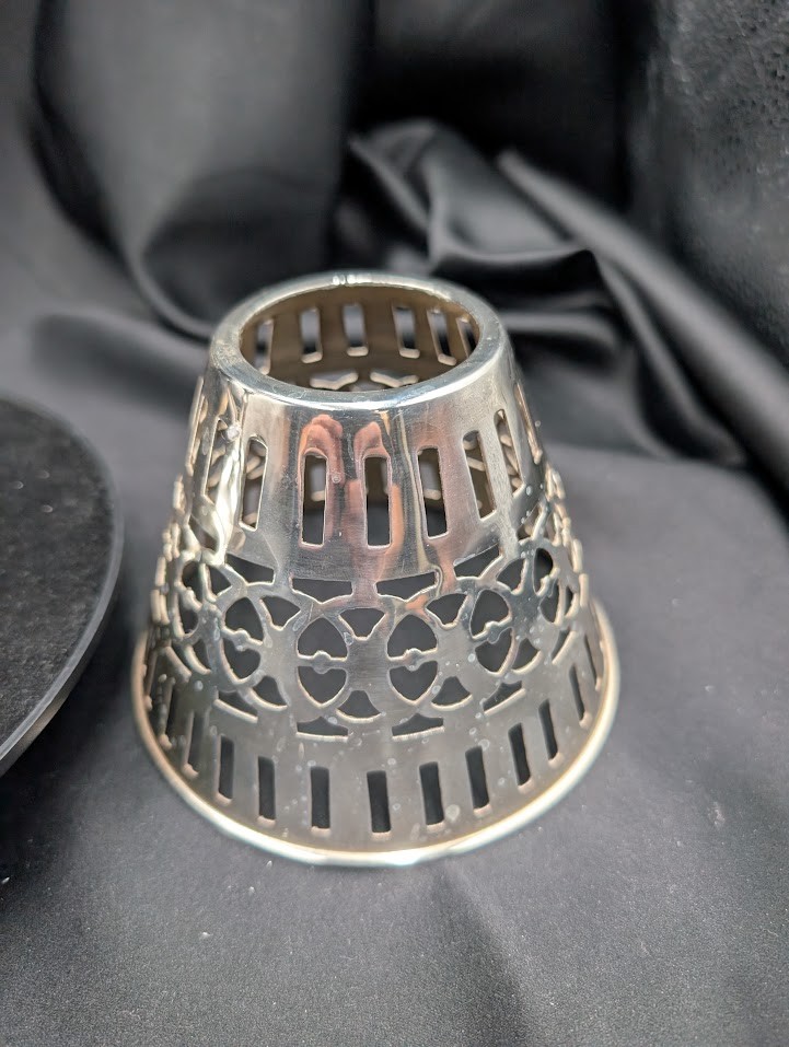 Chrome Candlestick Holder with Shade / Chasher