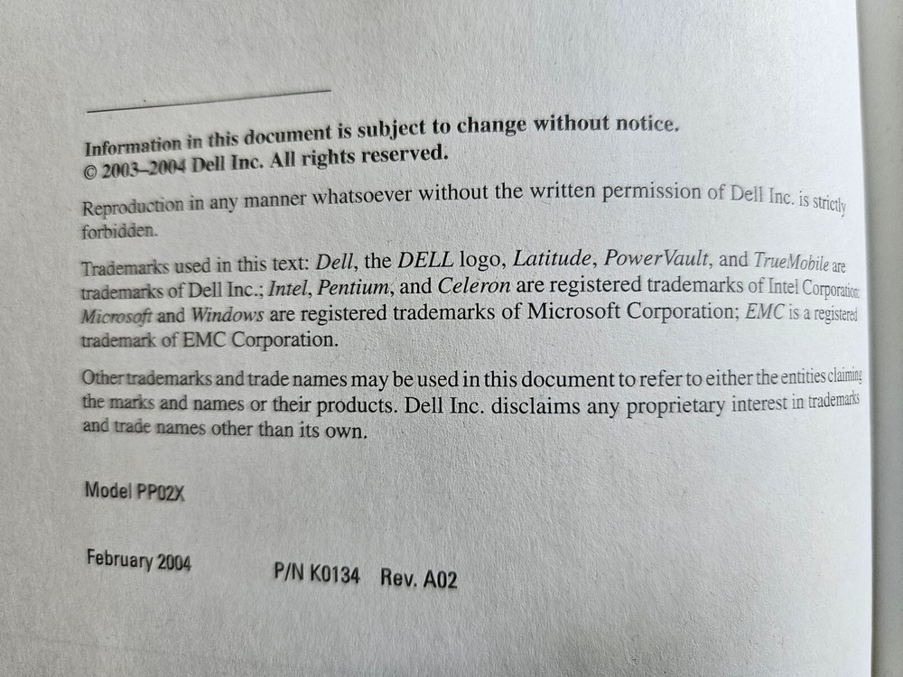 Dell Latitude D800 System Information Guide Manual (Paperback, 2004)
