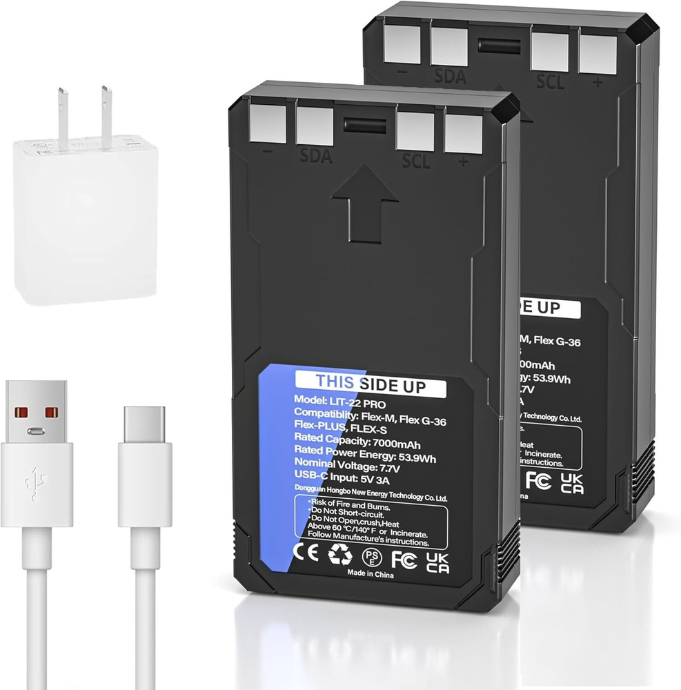 2-Pack Rechargeable LIT-22 Battery Compatible with Trail Camera Flex-Plus Flex-S