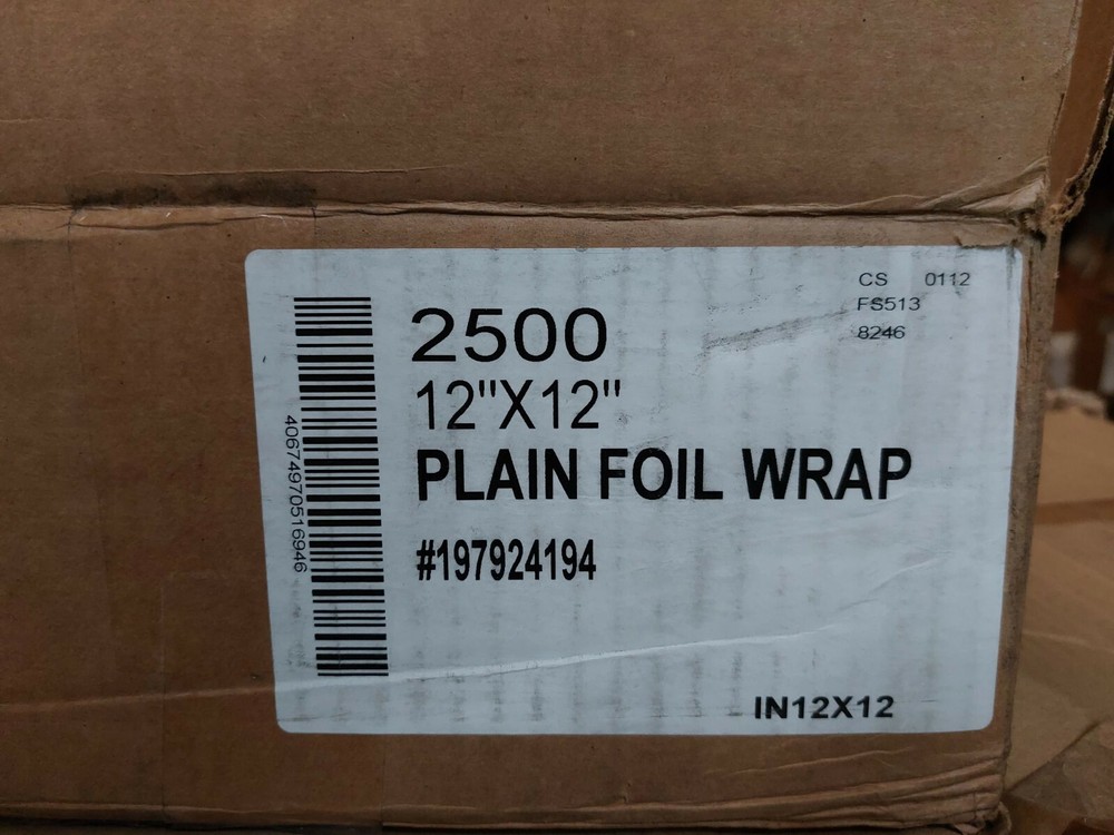 2500 - 12" x 12" Plain Foil Wrap #197924194
