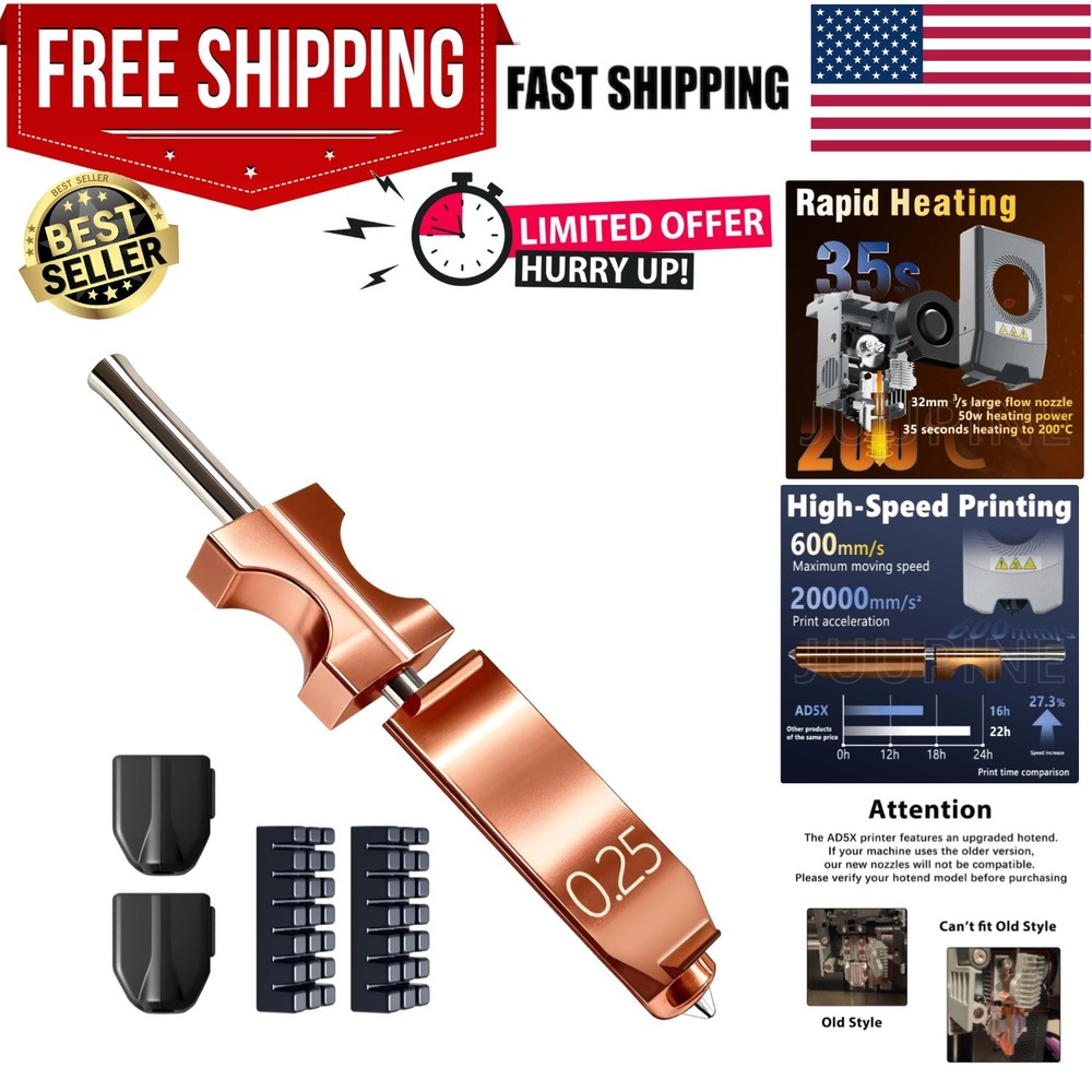 Flashforge AD5X Upgraded Hotend Kit - Efficient 3s Install & 550°C Performance