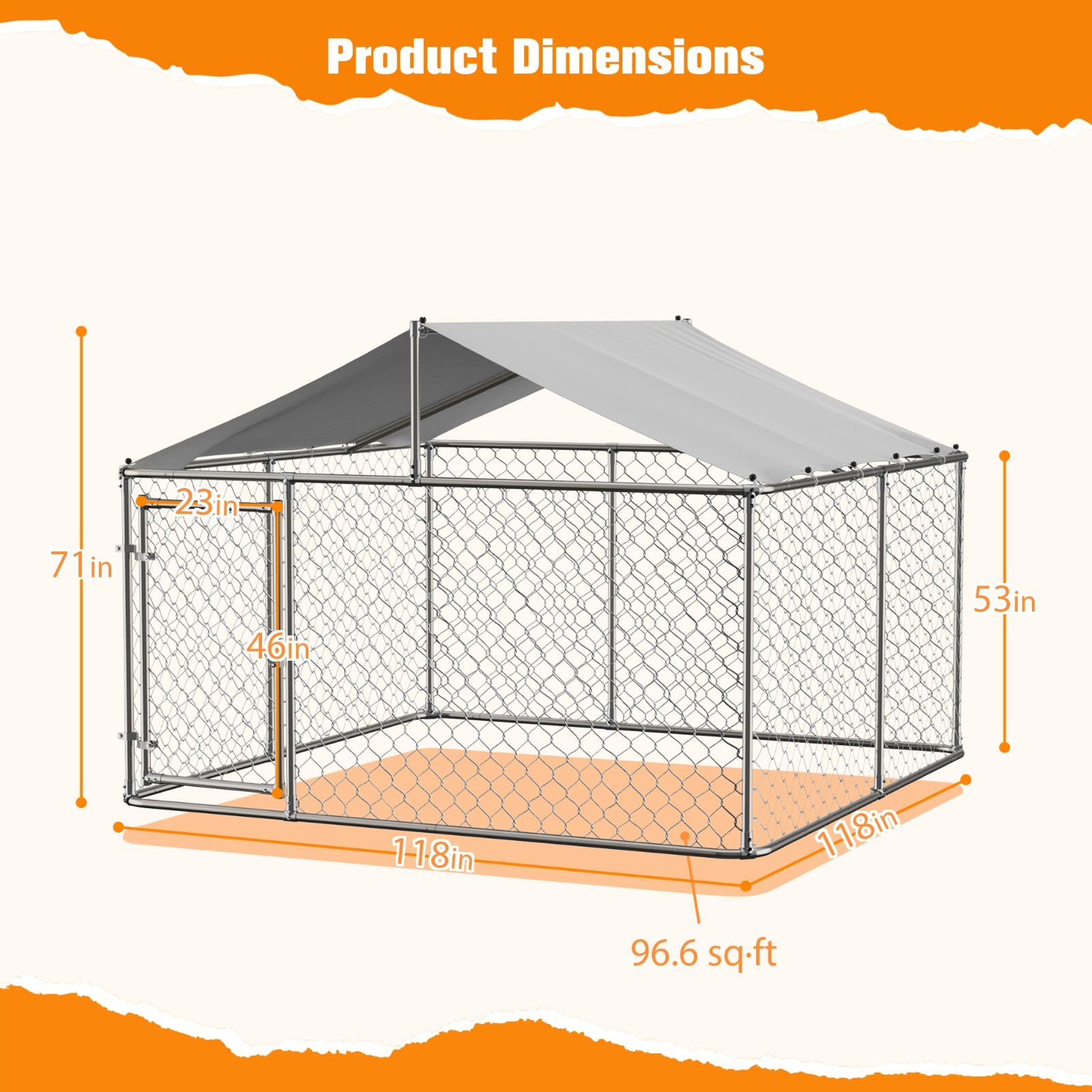10x10ft Outdoor Pet Dog Run House Kennel Shade Cage Enclosure w/ Cover Playpen