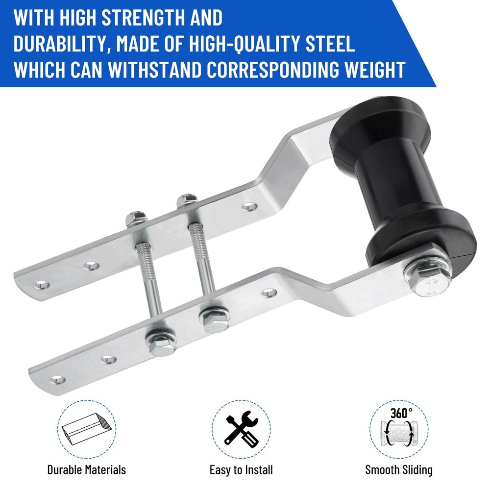 Updated 5" Boat Trailer Rollers with Brackets Black Adjustable Keel Roller Ass.