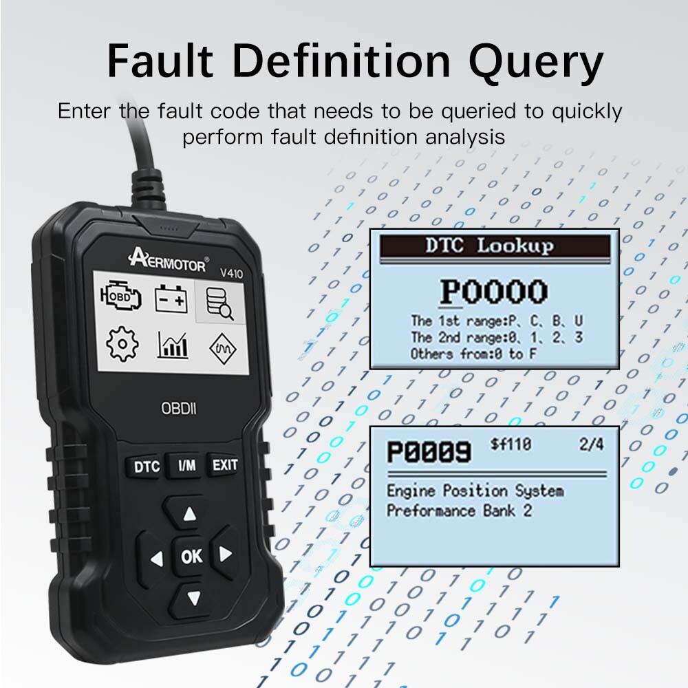 V410 Universal OBDII Scanner Car Engine Fault Code Reader Diagnostic Scan Tool