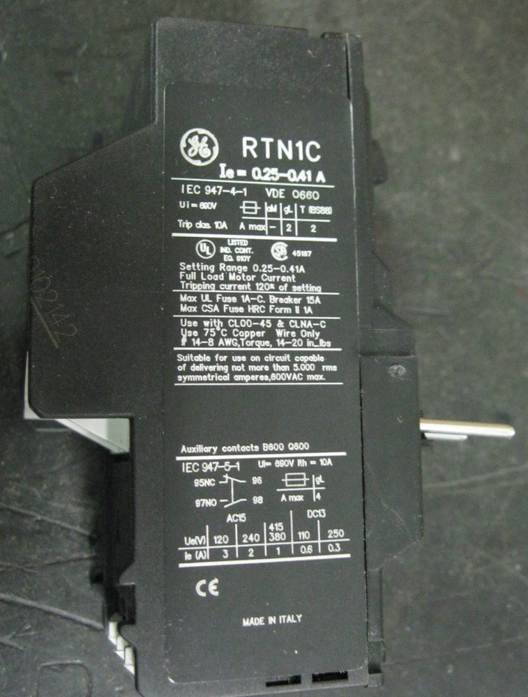 GE RTN1C Overload Relay