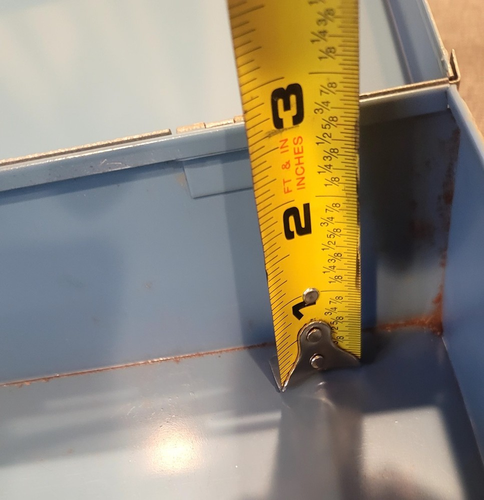 metal lock box and key 12" long