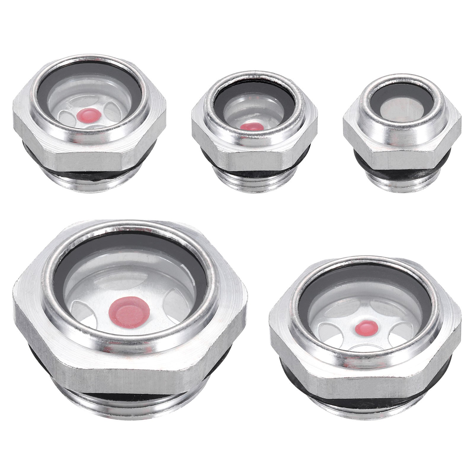 5 x Oil Sight Glass 1/4" 3/8" 1/2" 3/4" 1" Male Threaded Liquid Level Gauge