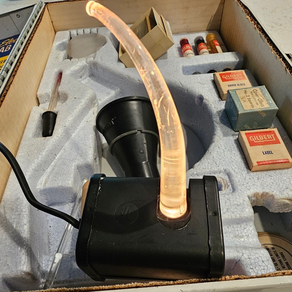 Vintage Gilbert Microscope and Lab Set Career Building Science 1960 Incomplete