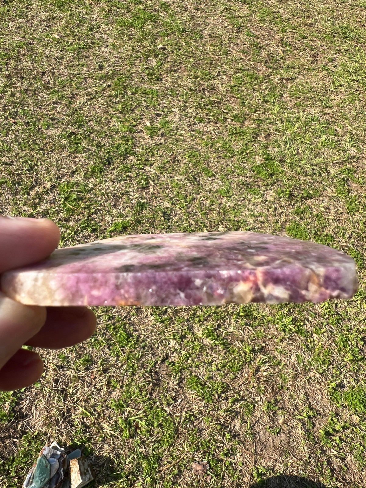 Lepodolite And Quartz Slab - Ready for cabbing, or collecting - 60g