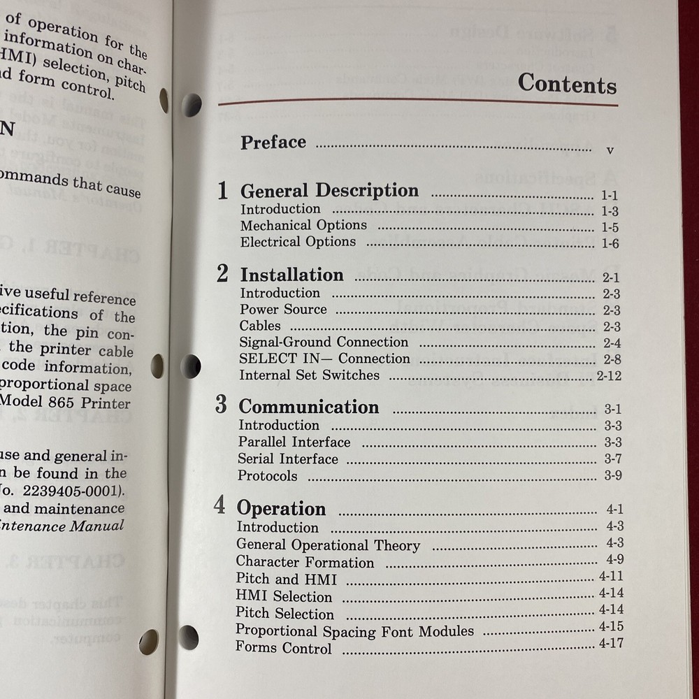 Texas Instruments Model 865 Printer Quick Reference Card & Two Manuals