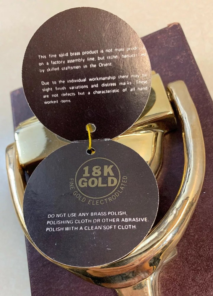 Door Knocker 18k Gold Over Solid Brass AITG Classics New In Box