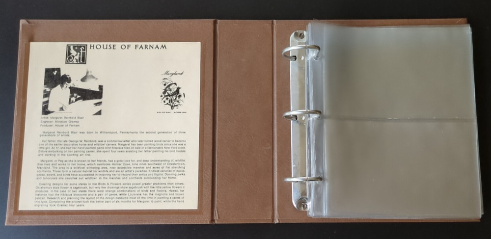 House of Farnam Stamps Album/Binder for State Birds and Flowers with Empty Pages
