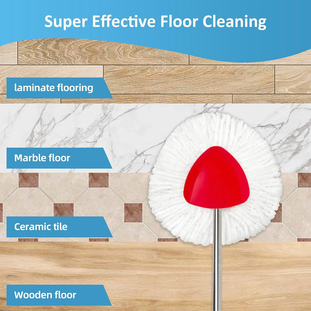 6 Pack Spin Mop Head Refill for Oceda Easywring 1 Tank Microfiber Floor Cleaning