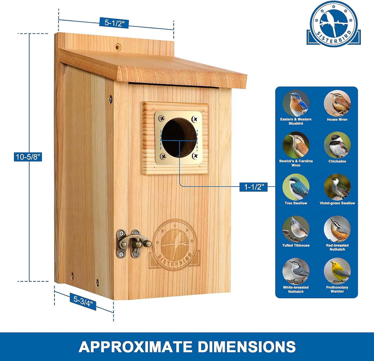 2 Pack Bird Houses for outside Clearance with Copper Guard, Cedar Bird House Out