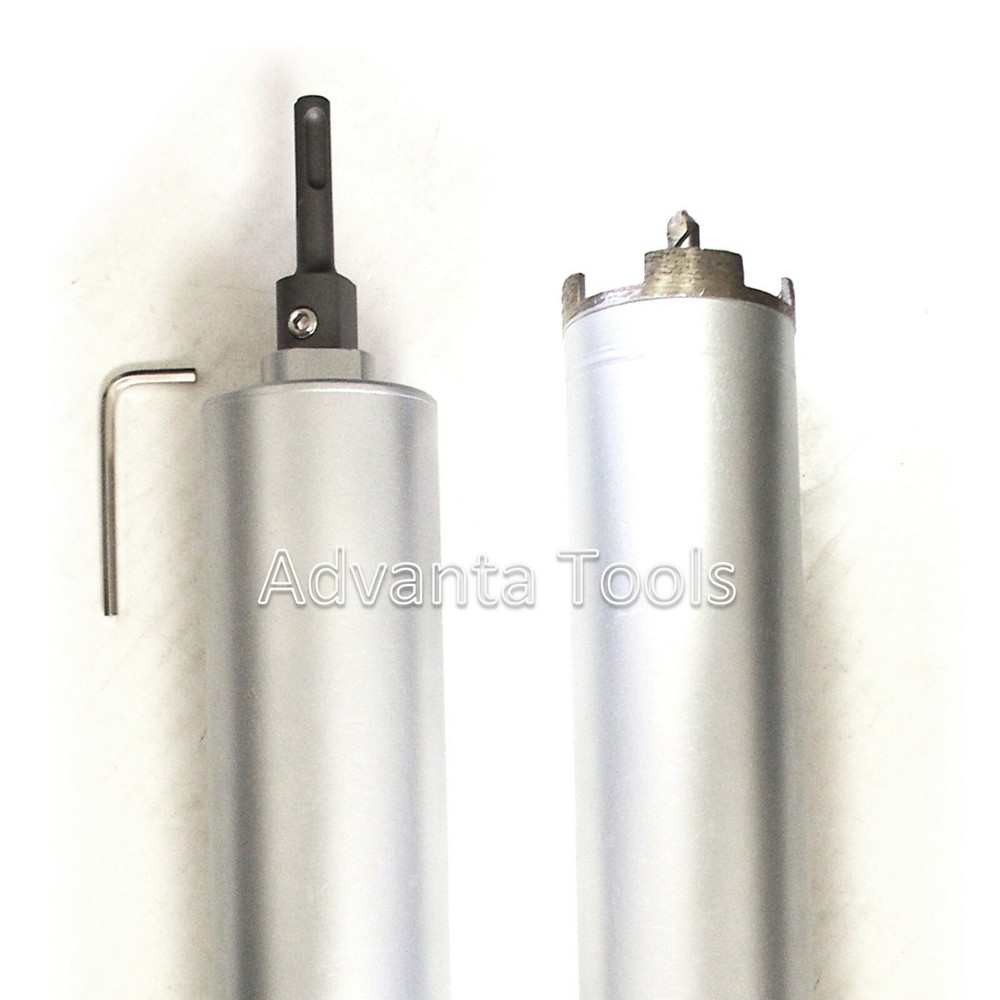 2" Dry Diamond Core Bit for Concrete with SDS Plus Adapter & Pilot Drill Bit